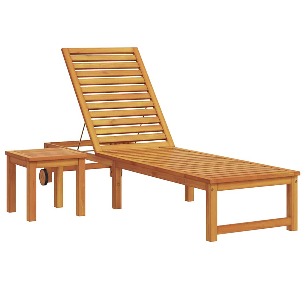 vidaXL Leżak 3 pcs Brązowy Lite Drewno Akacji