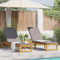 vidaXL Leżak 2 pcs Brązowy 202 x 53 x 89 cm Lite Drewno Akacji