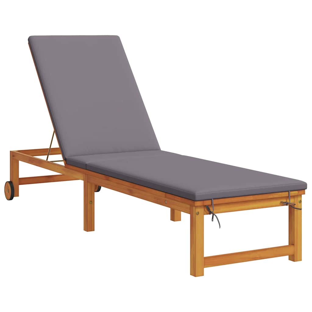 vidaXL Leżak 2 pcs Brązowy 202 x 53 x 89 cm Lite Drewno Akacji