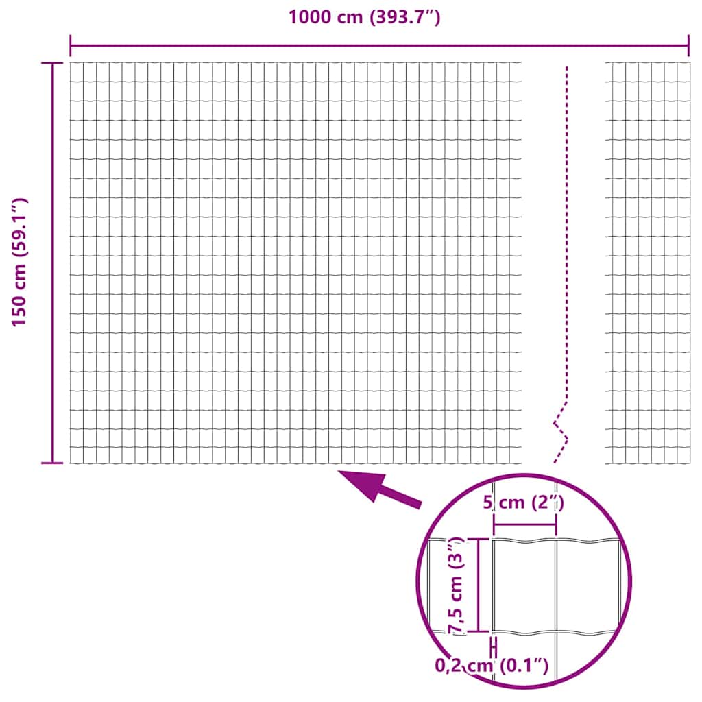 vidaXL Ogrodzenie Euro 1,5 x 10 m Żelazo pokryte PVC