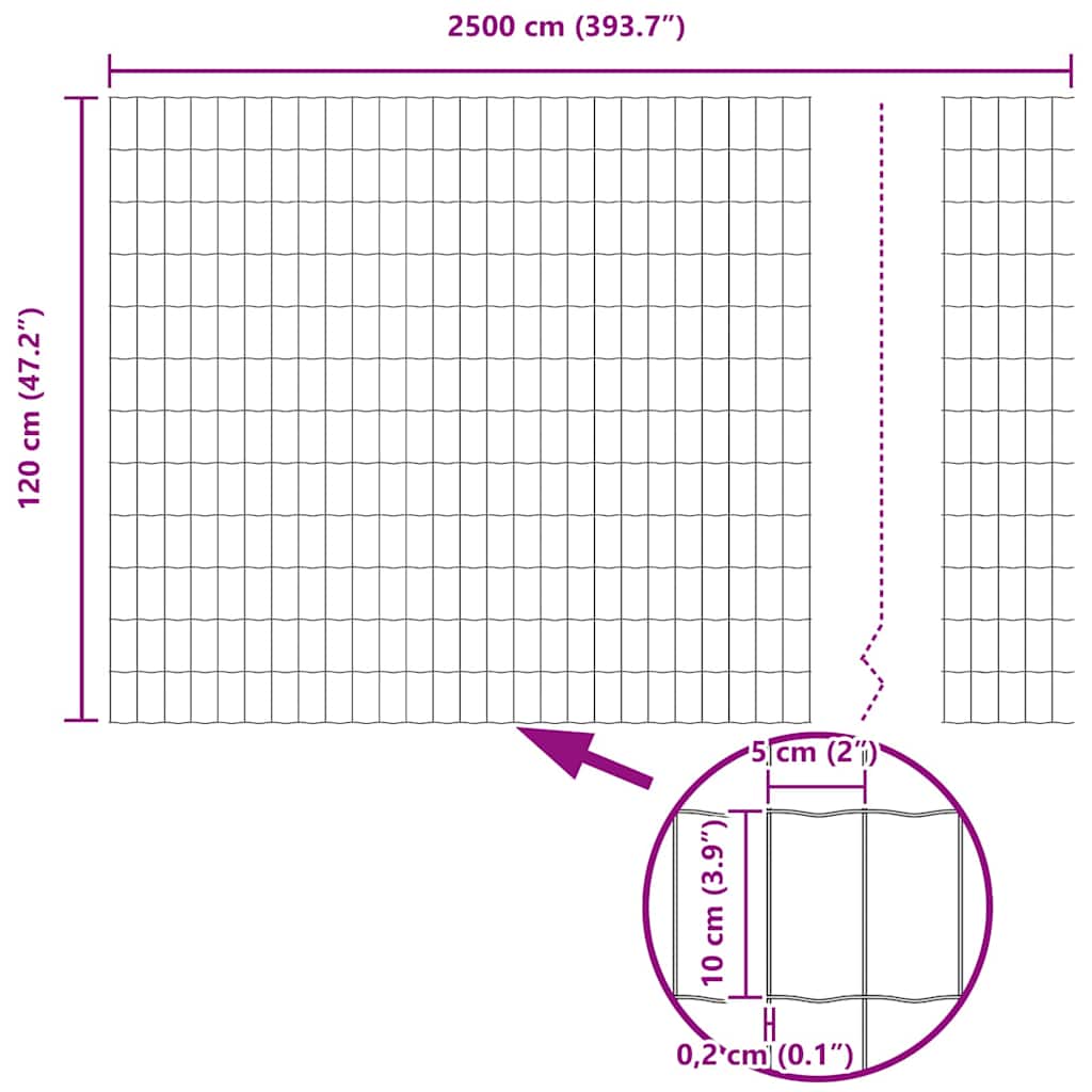 vidaXL Ogrodzenie Euro 1,2 x 25 m Żelazo pokryte PVC