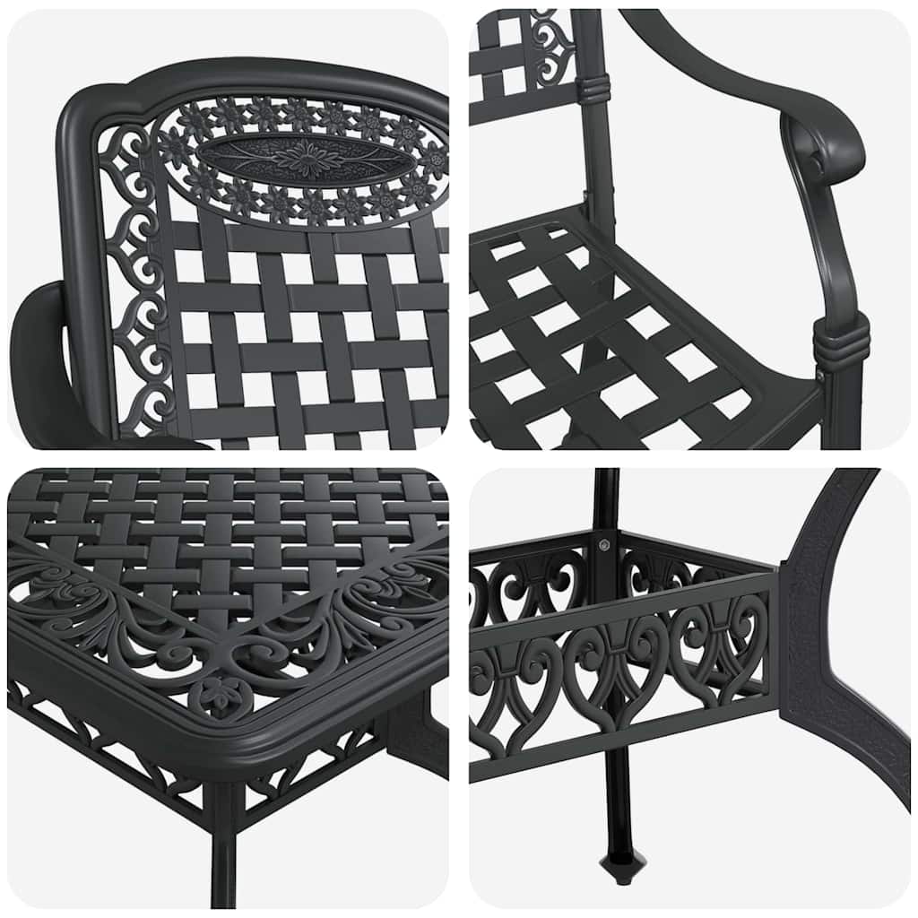 vidaXL Zestaw do jadalni w ogrodzie 5 pcs Czarny Aluminium