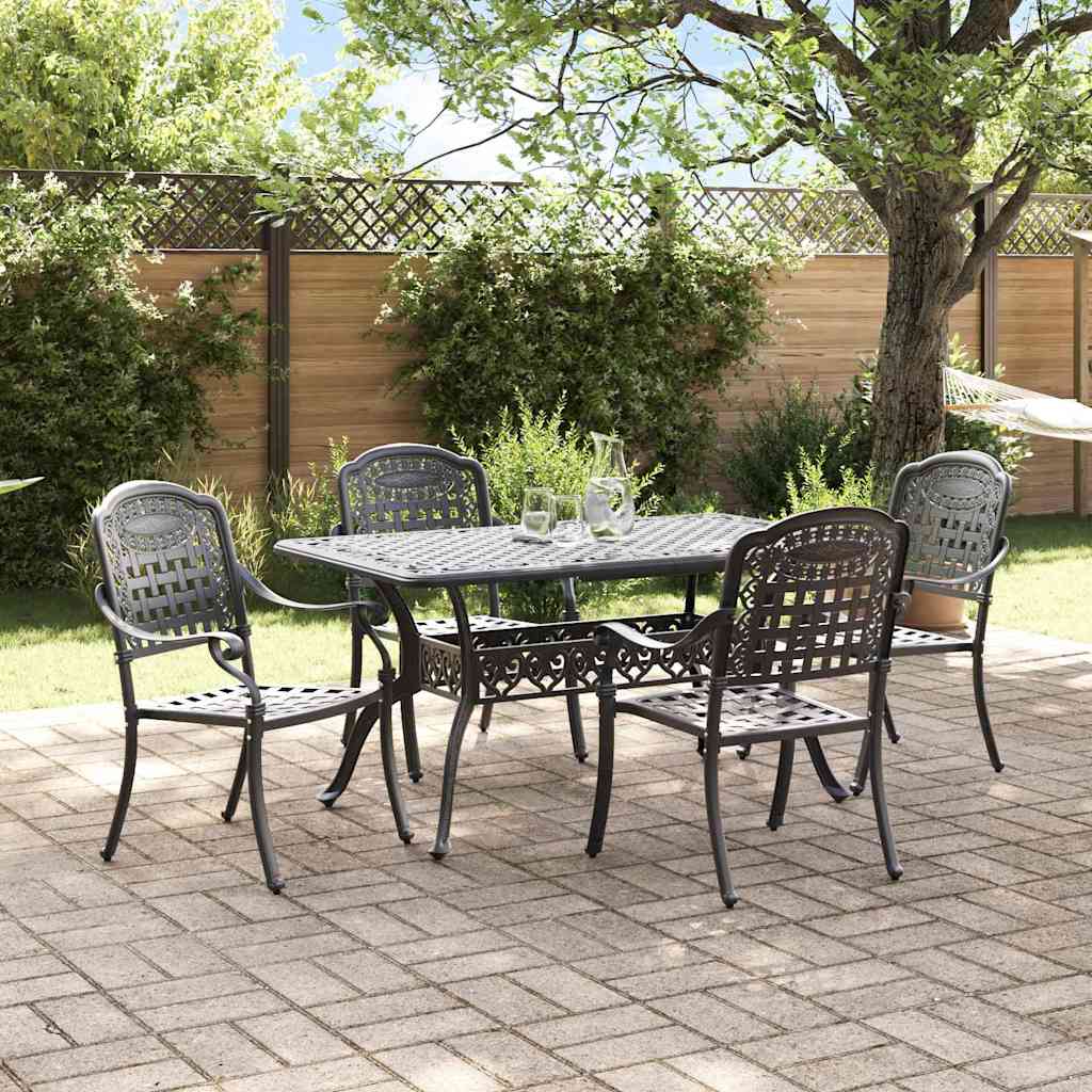vidaXL Zestaw do jadalni w ogrodzie 5 pcs Czarny Aluminium