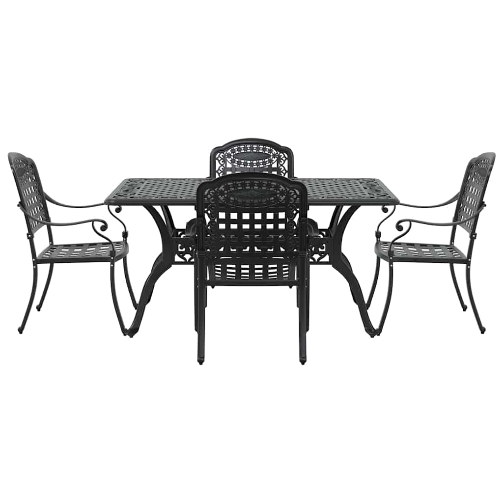 vidaXL Zestaw do jadalni w ogrodzie 5 pcs Czarny Aluminium