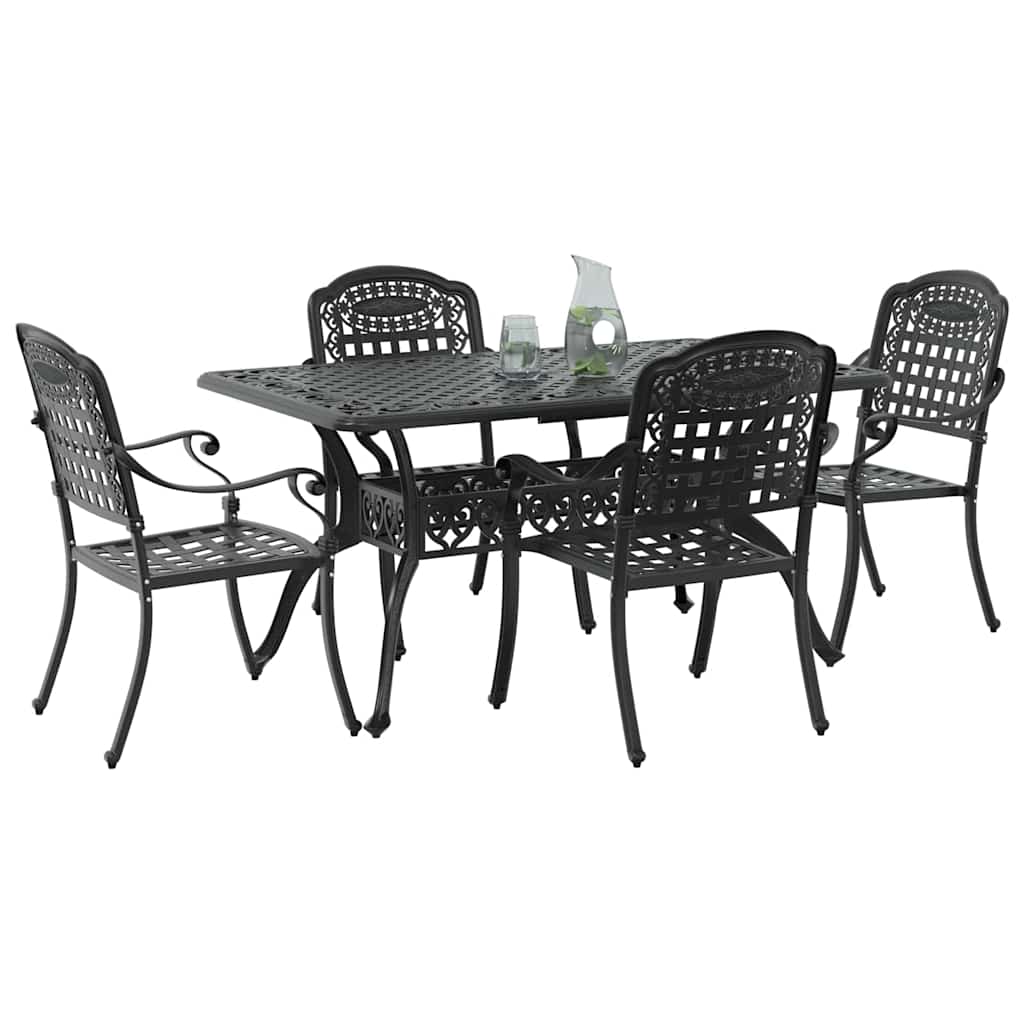 vidaXL Zestaw do jadalni w ogrodzie 5 pcs Czarny Aluminium