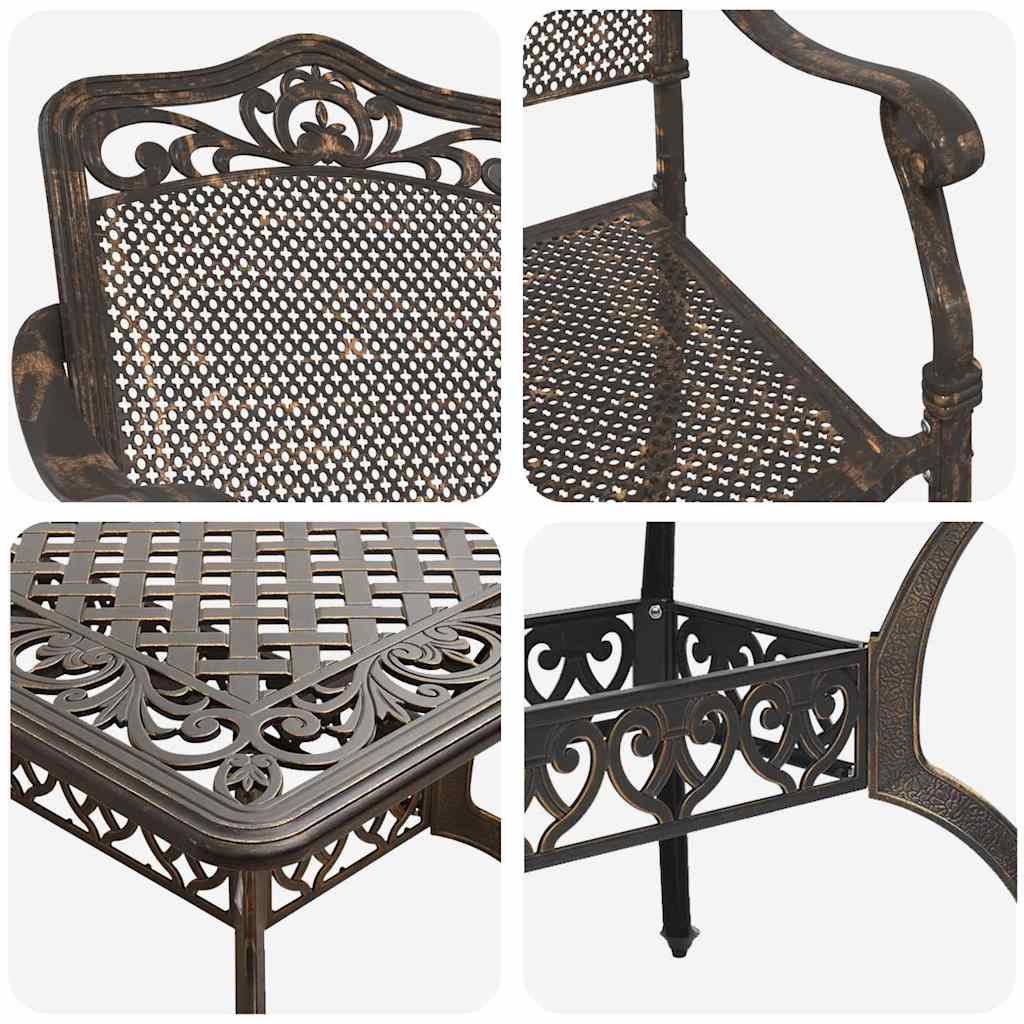 vidaXL Zestaw do jadalni w ogrodzie 5 szt. kolor bronzu Aluminium