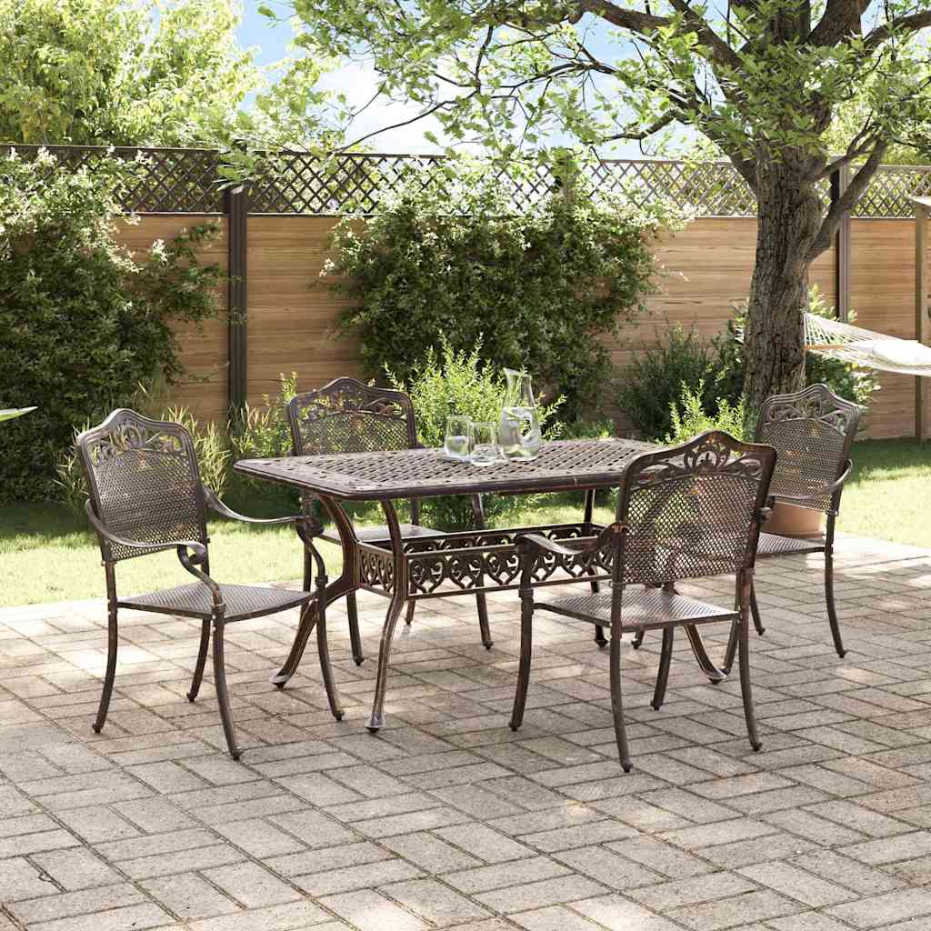 vidaXL Zestaw do jadalni w ogrodzie 5 szt. kolor bronzu Aluminium