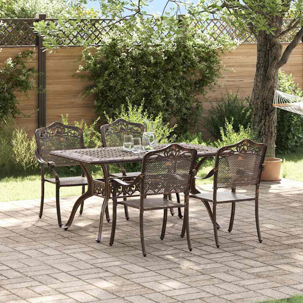 vidaXL Zestaw do jadalni w ogrodzie 5 szt. kolor bronzu Aluminium