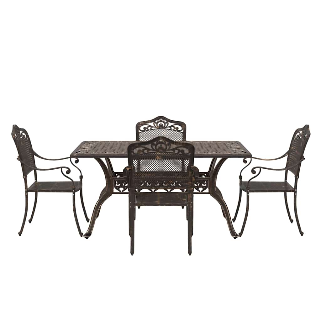 vidaXL Zestaw do jadalni w ogrodzie 5 szt. kolor bronzu Aluminium