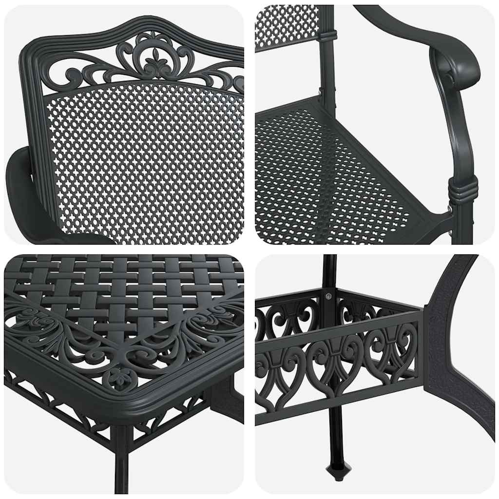 vidaXL Zestaw do jadalni w ogrodzie 5 pcs Czarny Aluminium