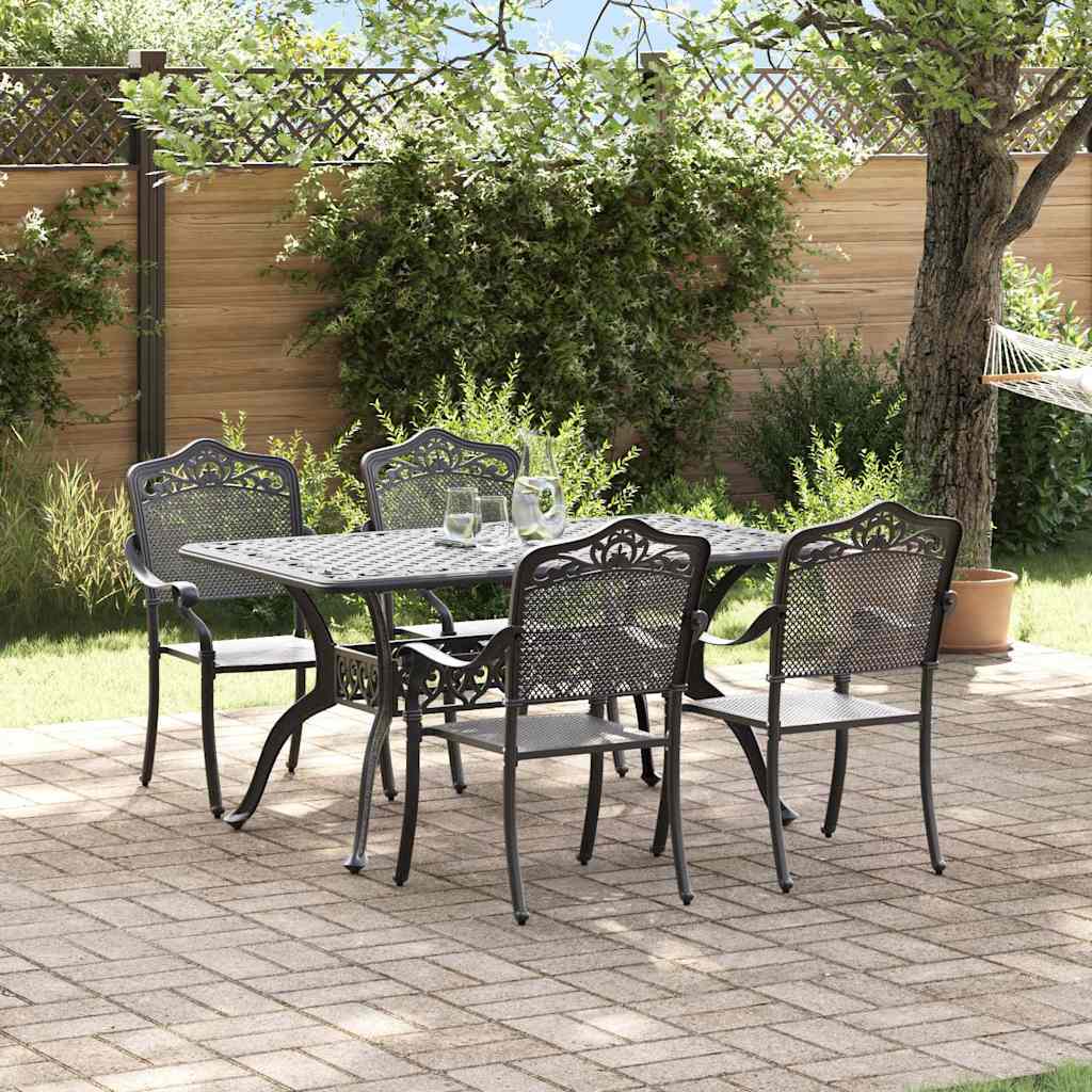 vidaXL Zestaw do jadalni w ogrodzie 5 pcs Czarny Aluminium
