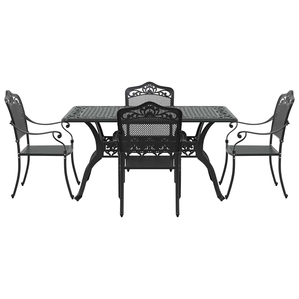 vidaXL Zestaw do jadalni w ogrodzie 5 pcs Czarny Aluminium