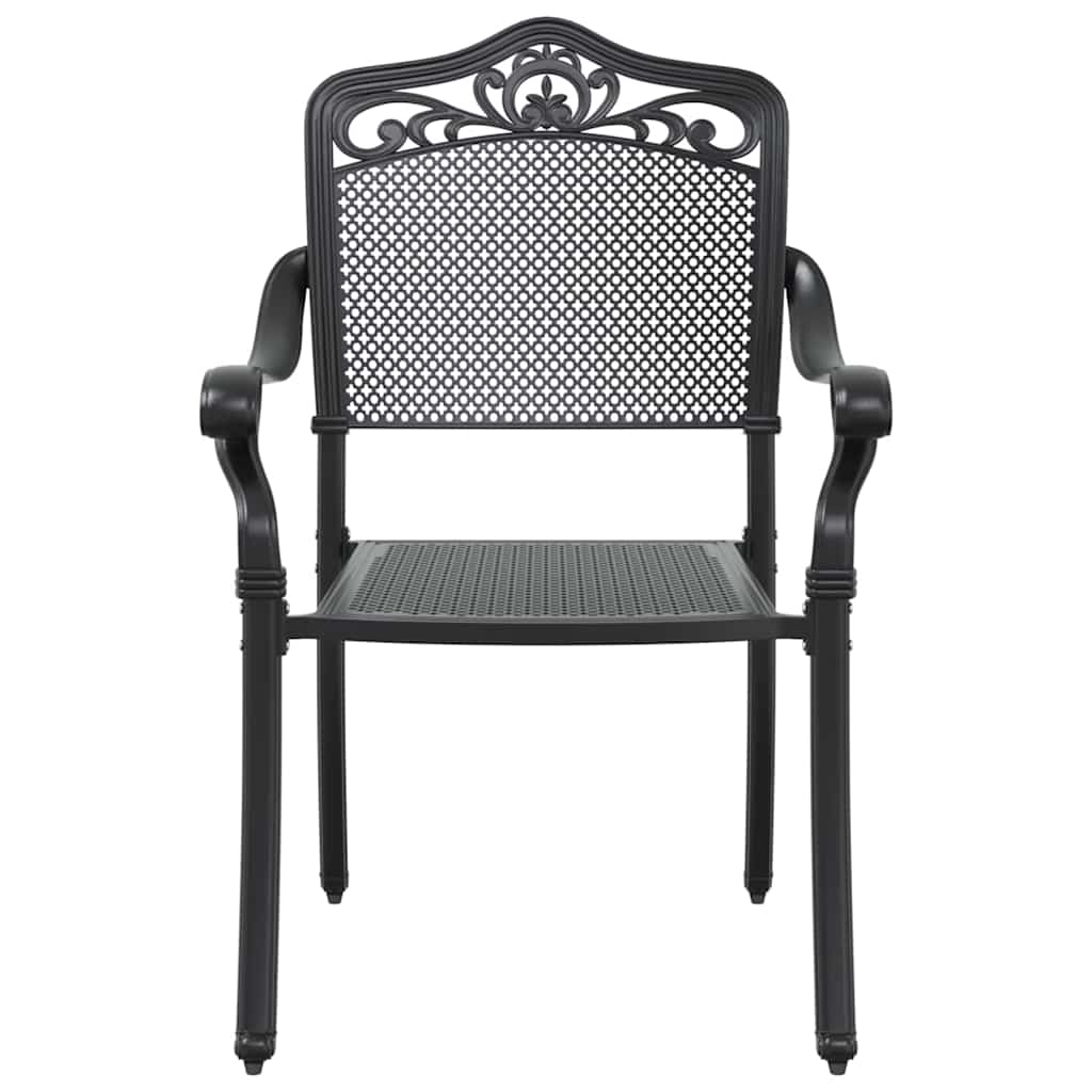 vidaXL Zestaw do jadalni w ogrodzie 7 pcs Czarny Aluminium