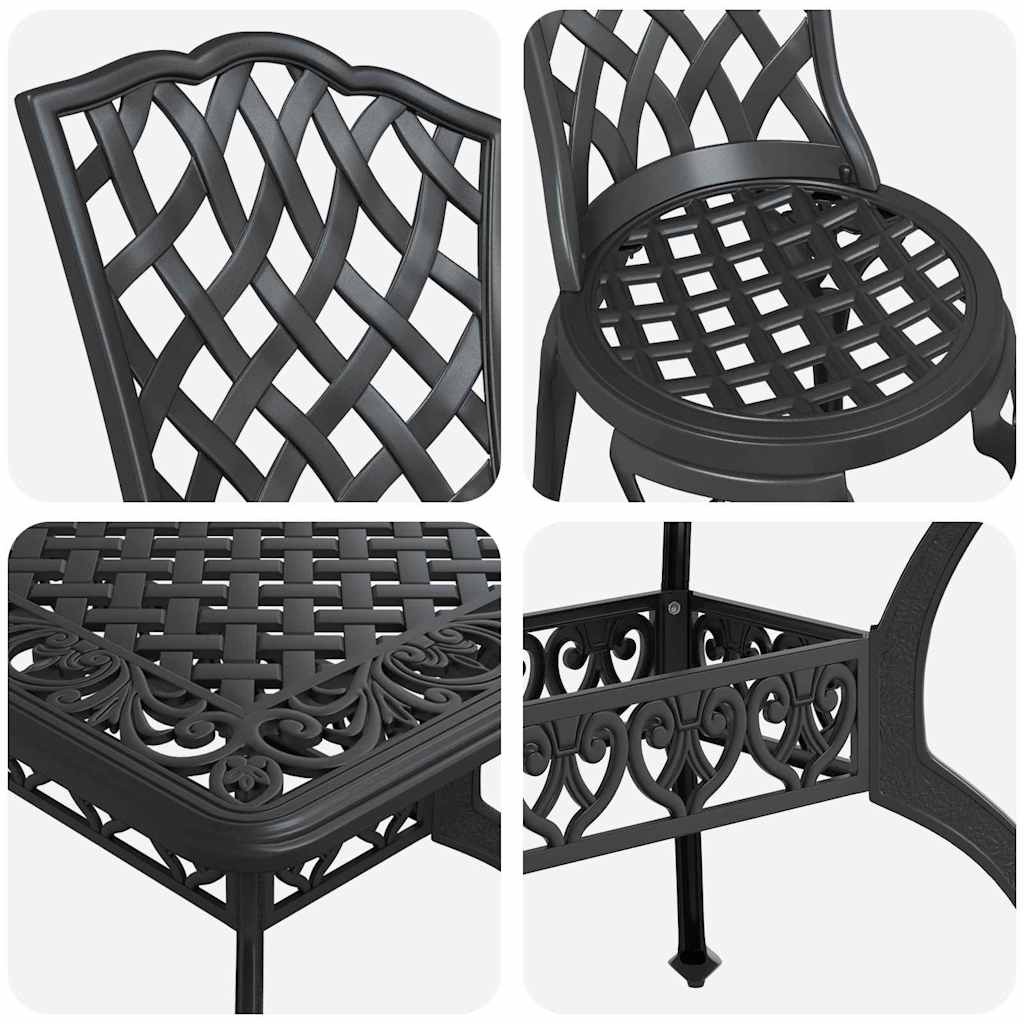 vidaXL Zestaw do jadalni w ogrodzie 5 pcs Czarny Aluminium