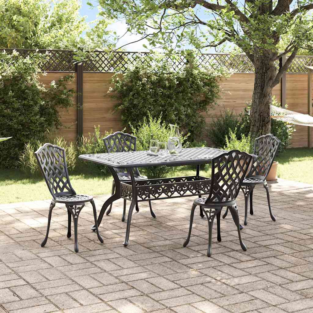 vidaXL Zestaw do jadalni w ogrodzie 5 pcs Czarny Aluminium