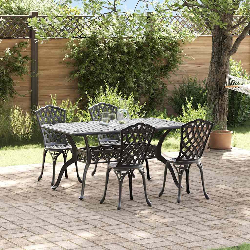 vidaXL Zestaw do jadalni w ogrodzie 5 pcs Czarny Aluminium