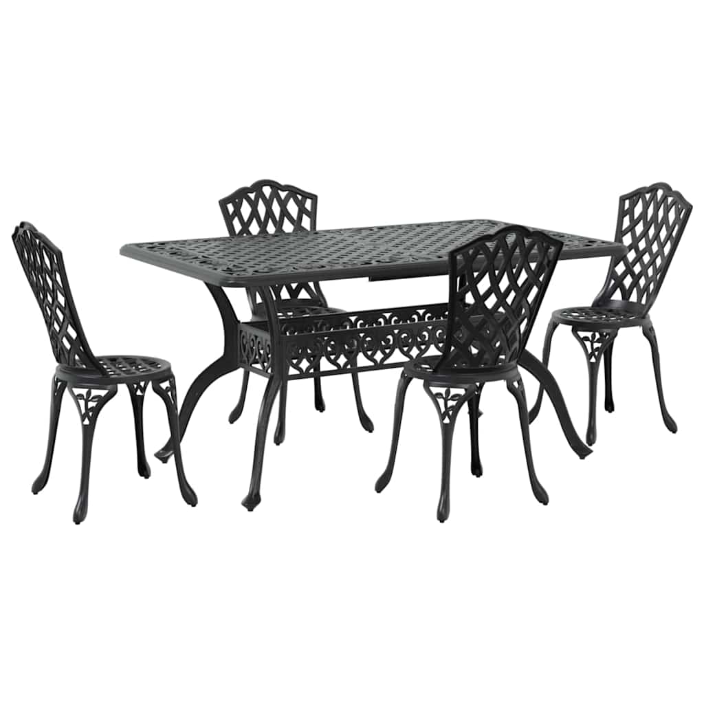vidaXL Zestaw do jadalni w ogrodzie 5 pcs Czarny Aluminium
