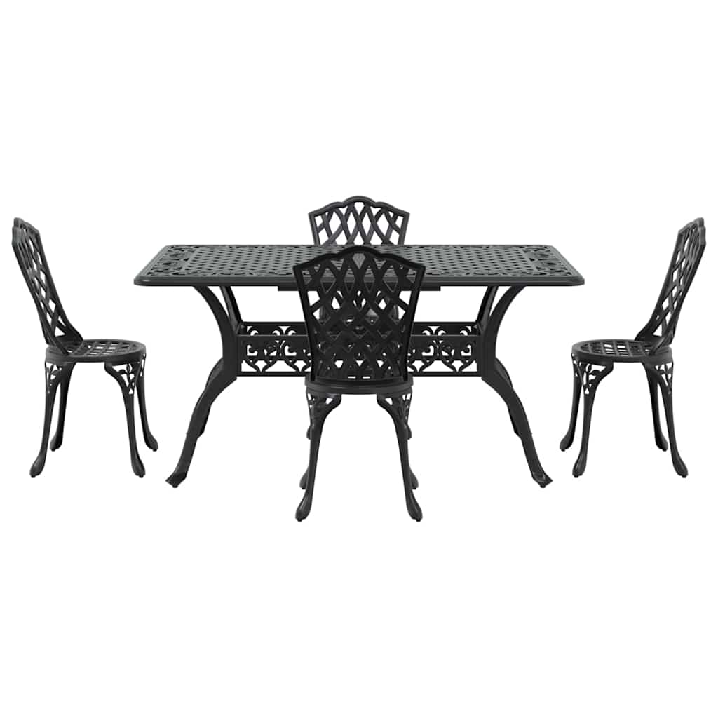 vidaXL Zestaw do jadalni w ogrodzie 5 pcs Czarny Aluminium
