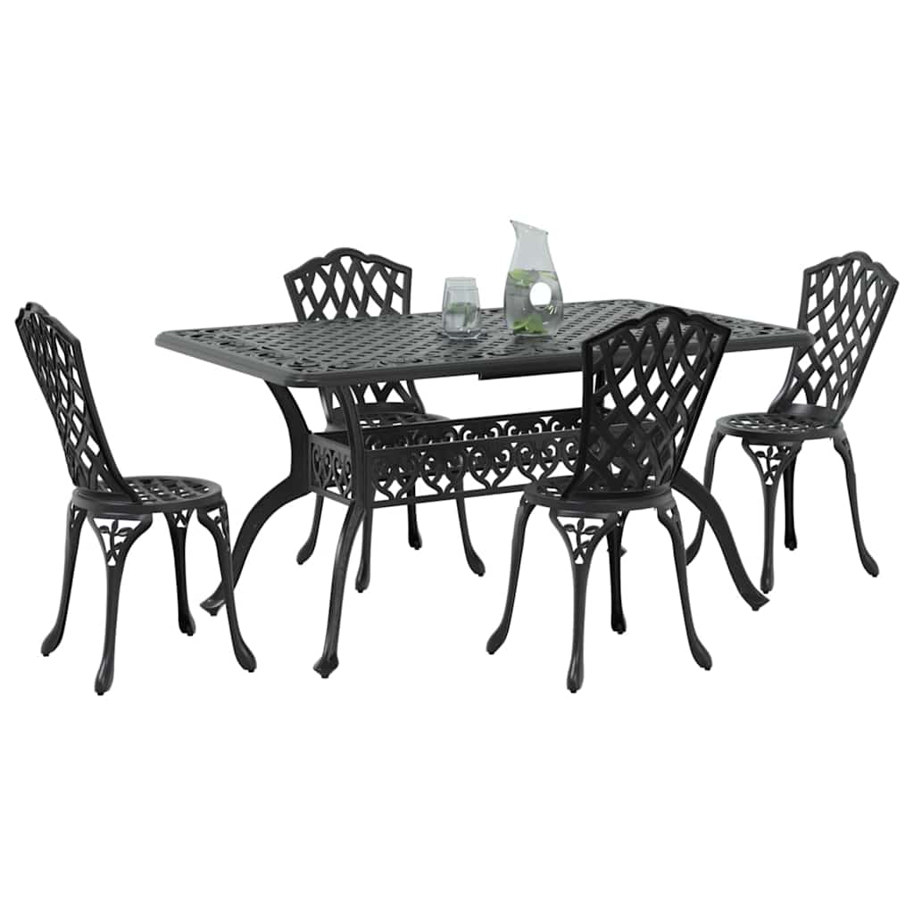 vidaXL Zestaw do jadalni w ogrodzie 5 pcs Czarny Aluminium