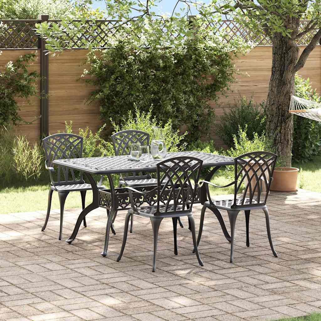 vidaXL Zestaw do jadalni w ogrodzie 5 pcs Czarny Aluminium