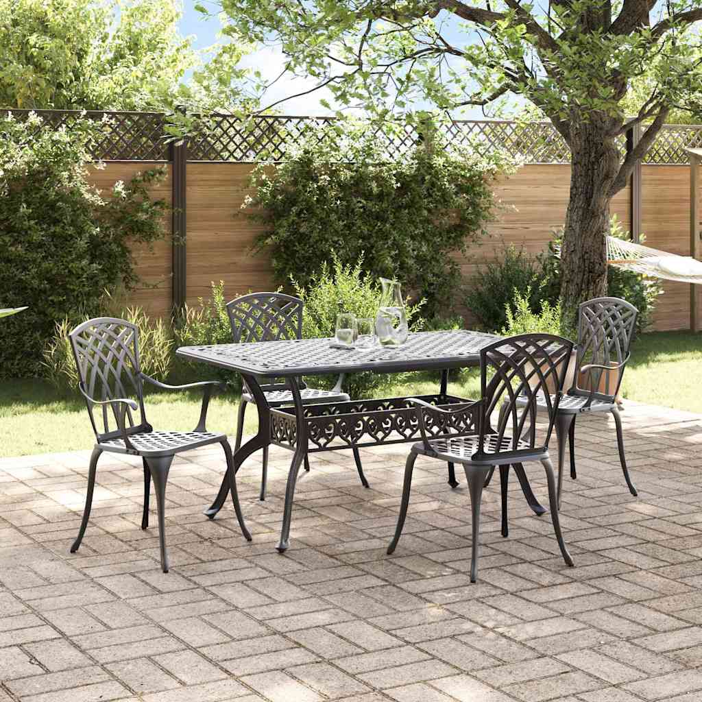 vidaXL Zestaw do jadalni w ogrodzie 5 pcs Czarny Aluminium