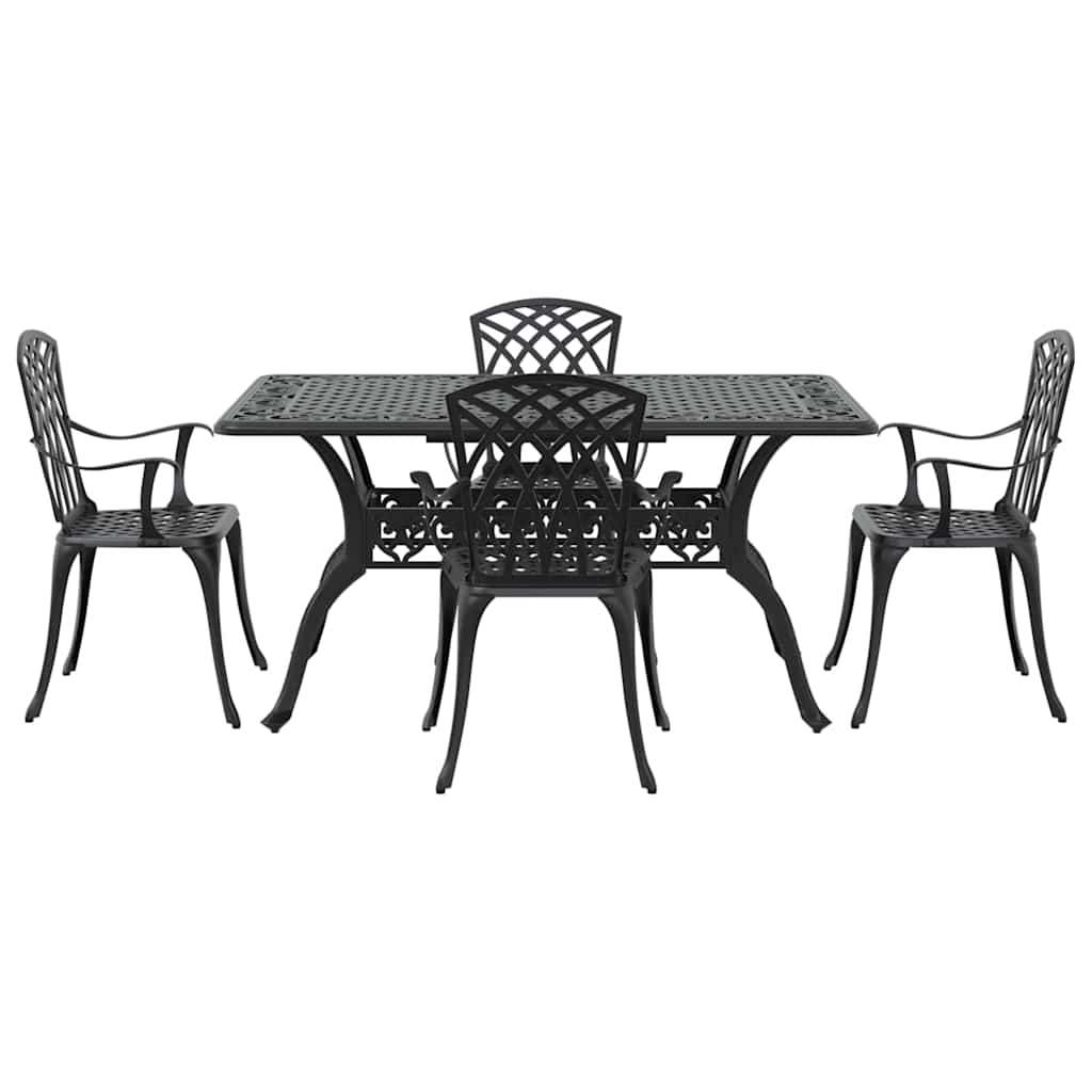 vidaXL Zestaw do jadalni w ogrodzie 5 pcs Czarny Aluminium