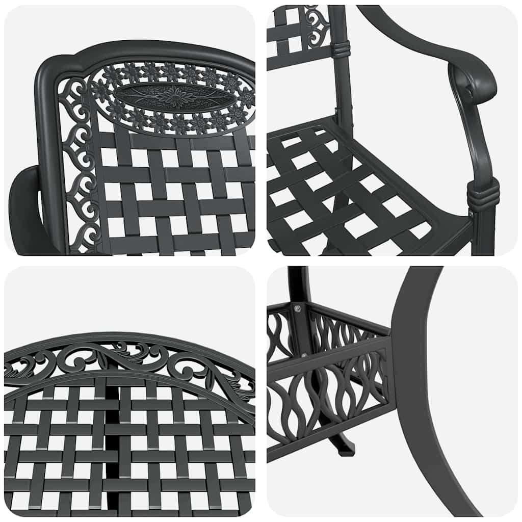 vidaXL Zestaw do jadalni w ogrodzie 5 pcs Czarny Aluminium