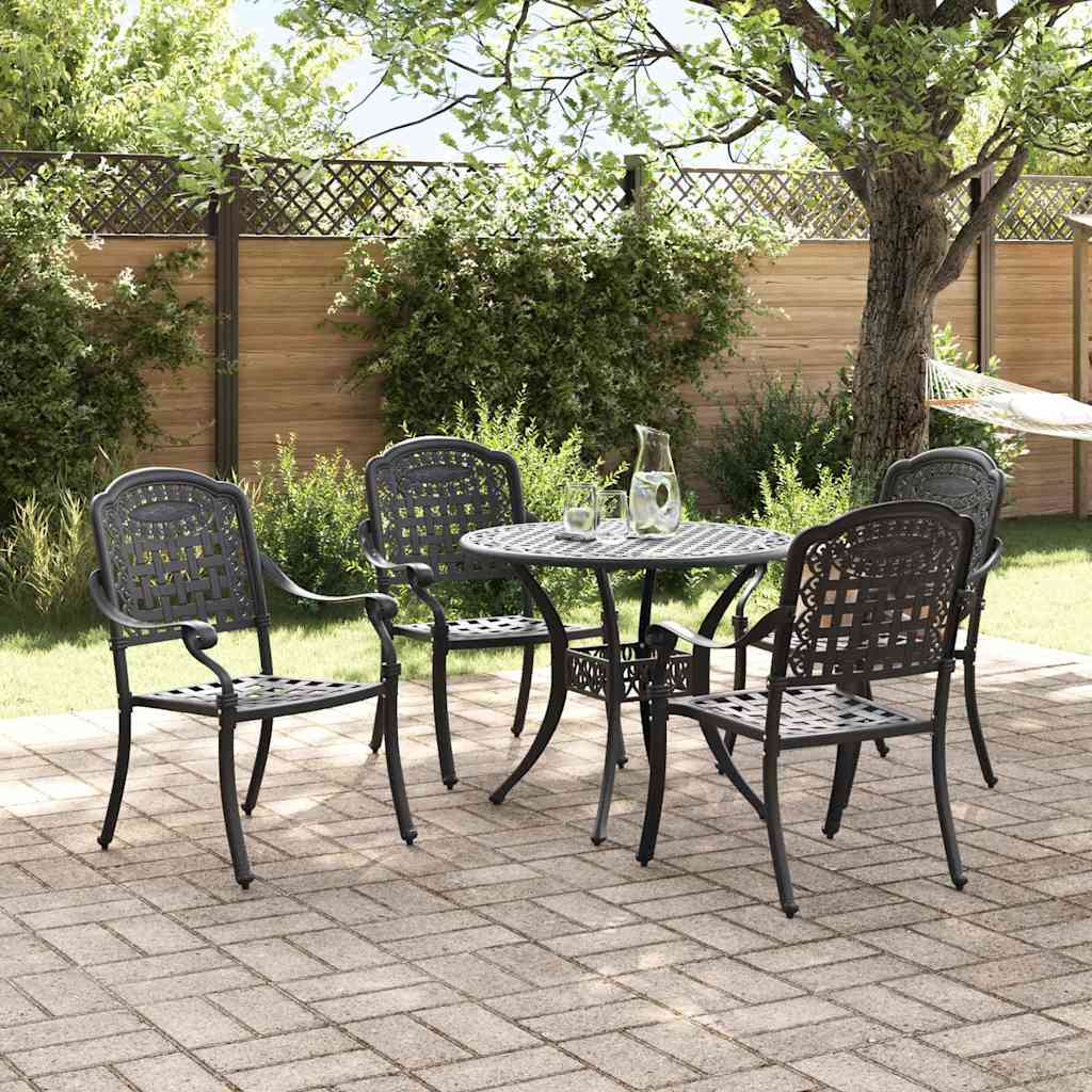 vidaXL Zestaw do jadalni w ogrodzie 5 pcs Czarny Aluminium