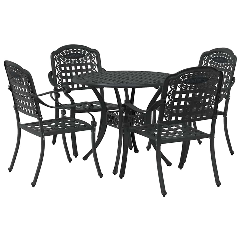 vidaXL Zestaw do jadalni w ogrodzie 5 pcs Czarny Aluminium