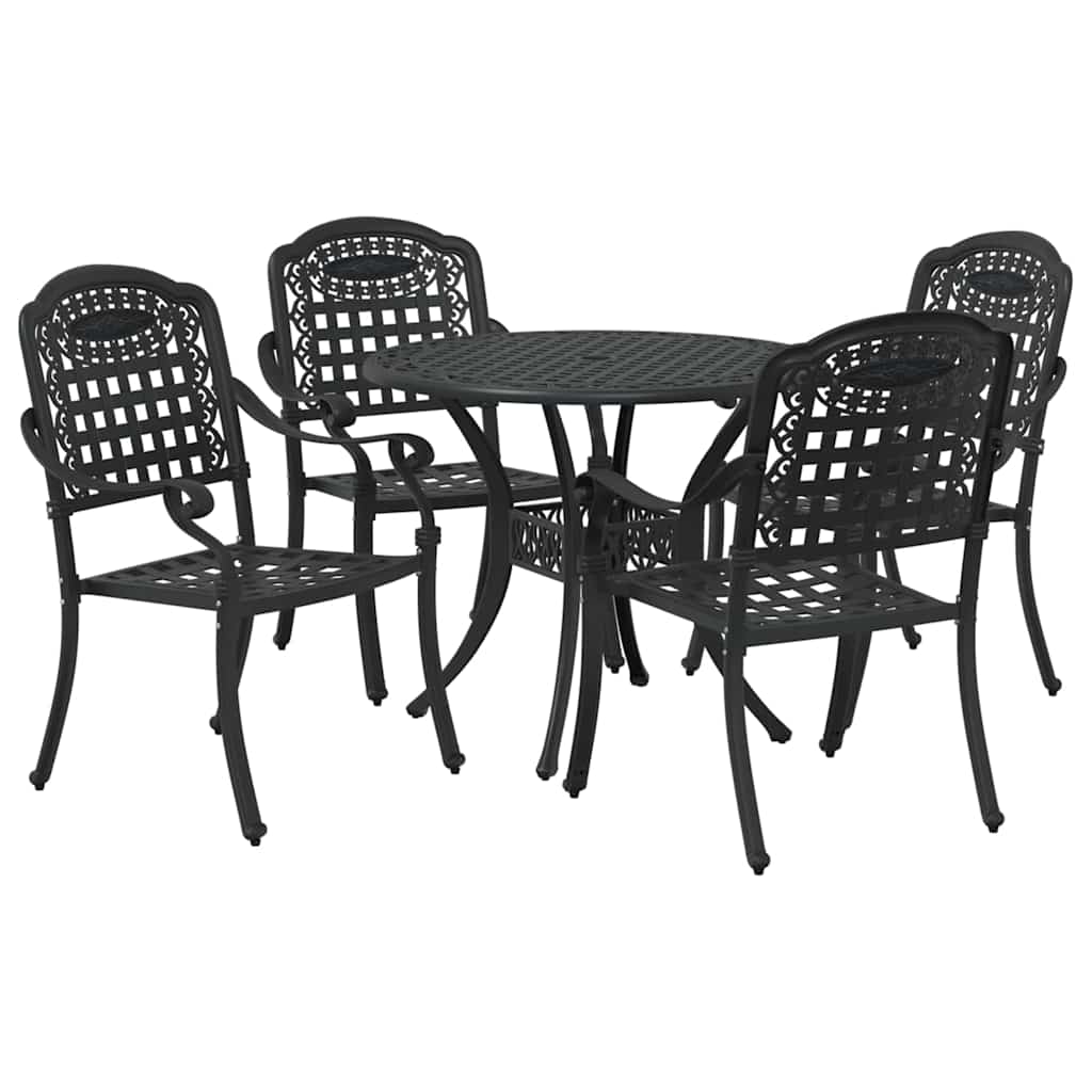 vidaXL Zestaw do jadalni w ogrodzie 5 pcs Czarny Aluminium