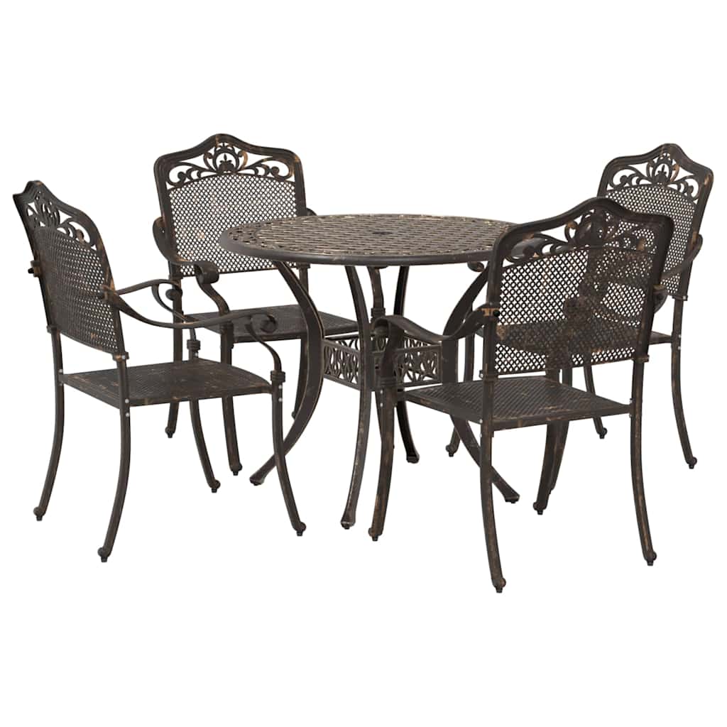 vidaXL Zestaw do jadalni w ogrodzie 5 szt. kolor bronzu Aluminium