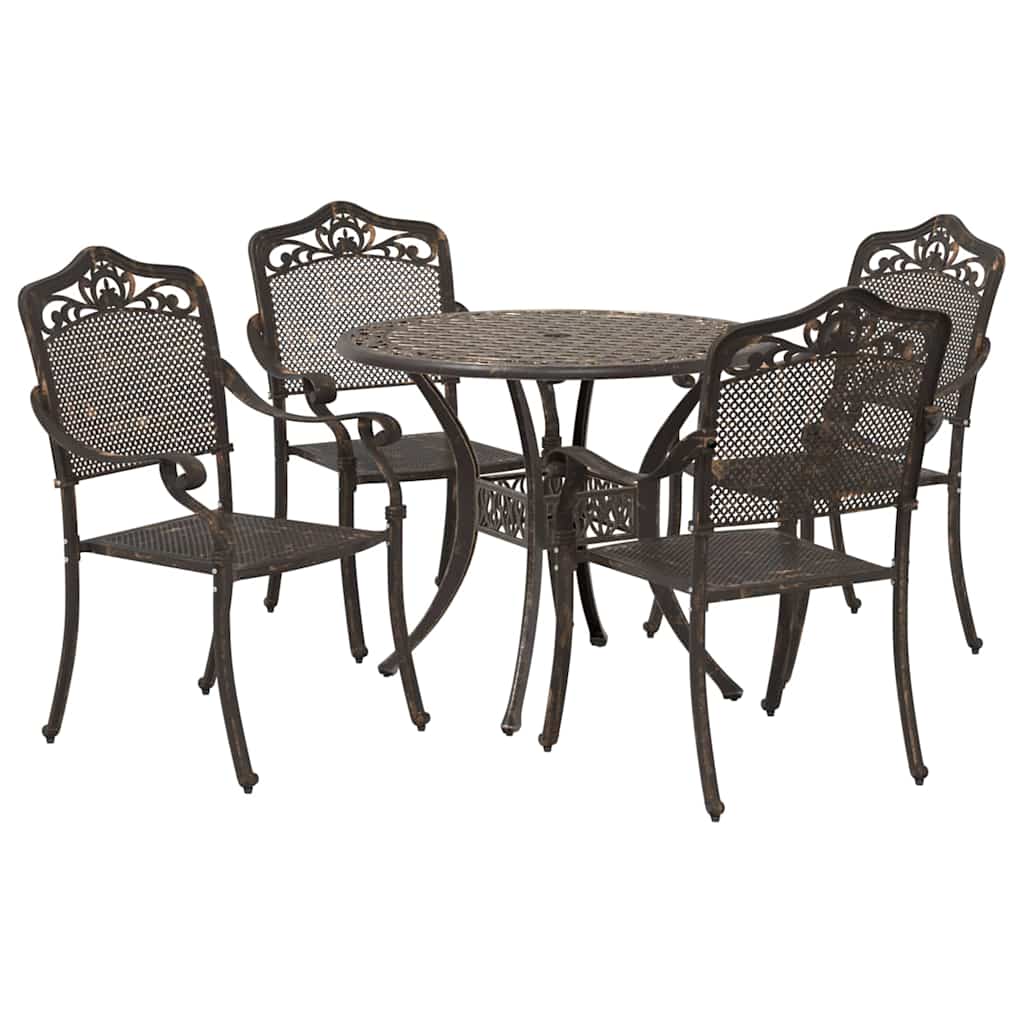 vidaXL Zestaw do jadalni w ogrodzie 5 szt. kolor bronzu Aluminium