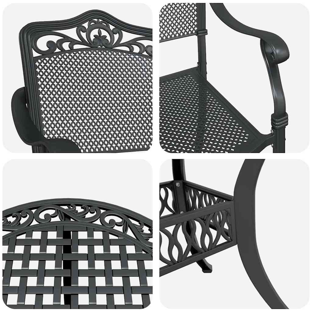 vidaXL Zestaw do jadalni w ogrodzie 5 pcs Czarny Aluminium