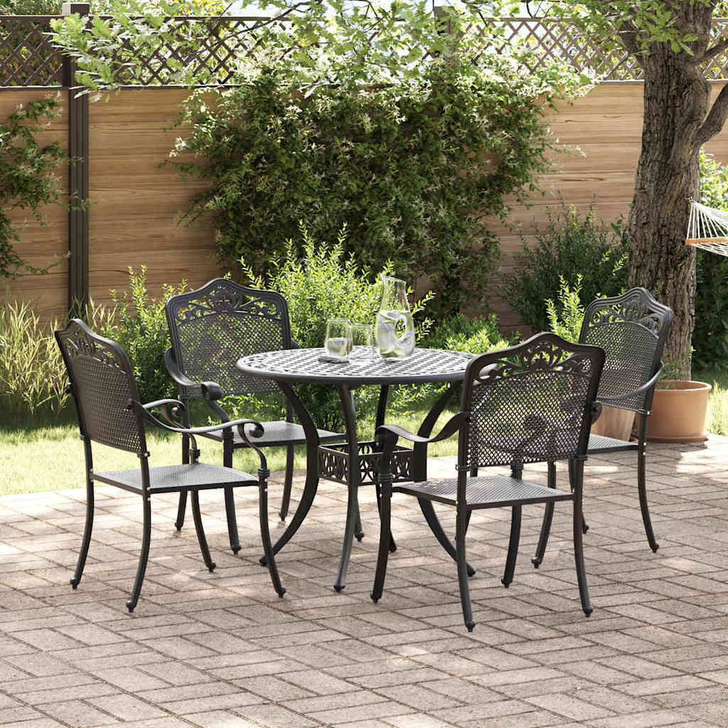 vidaXL Zestaw do jadalni w ogrodzie 5 pcs Czarny Aluminium