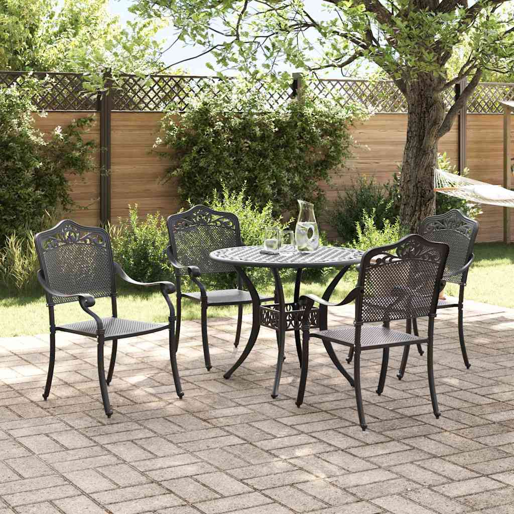 vidaXL Zestaw do jadalni w ogrodzie 5 pcs Czarny Aluminium