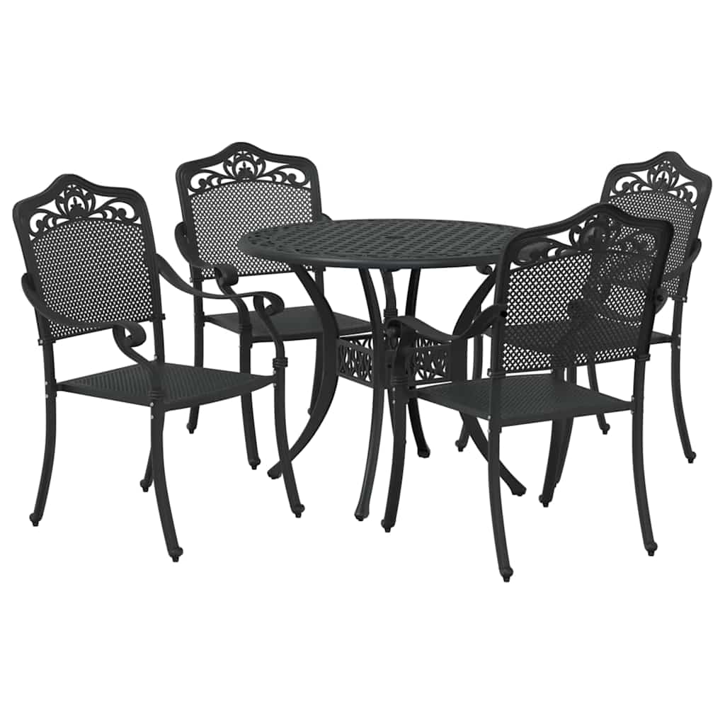 vidaXL Zestaw do jadalni w ogrodzie 5 pcs Czarny Aluminium