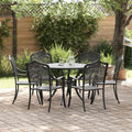 vidaXL Zestaw do jadalni w ogrodzie 7 pcs Czarny Aluminium