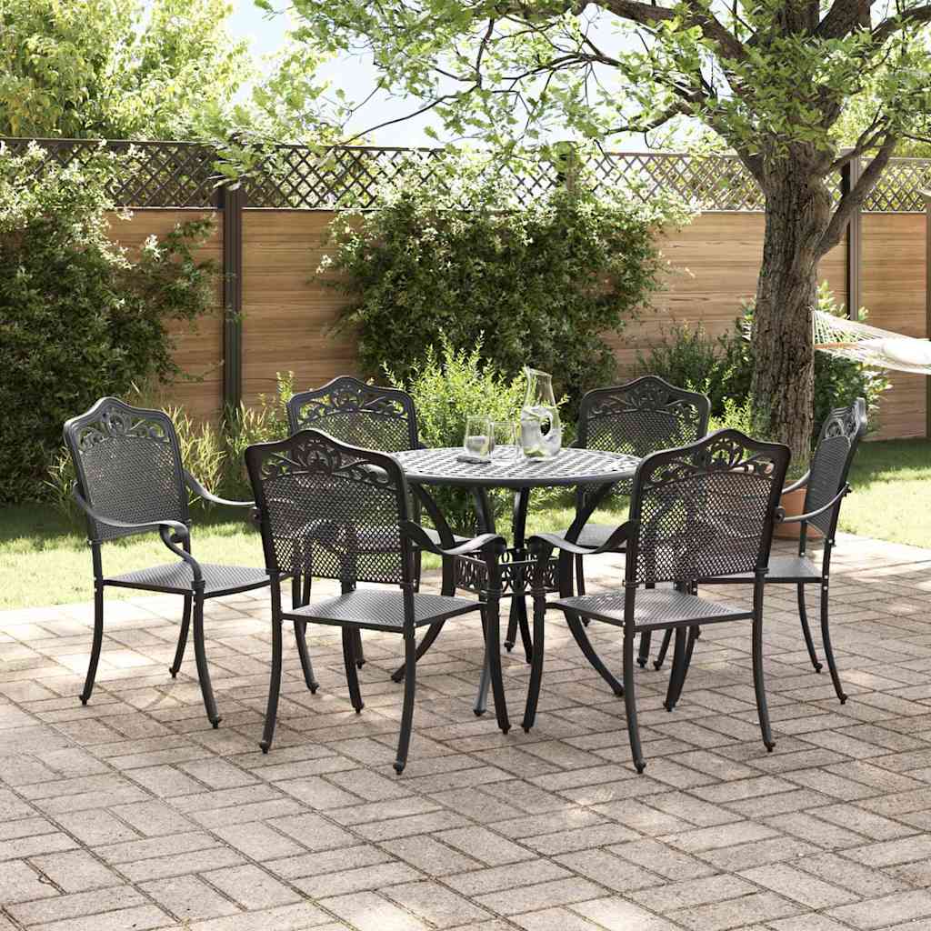 vidaXL Zestaw do jadalni w ogrodzie 7 pcs Czarny Aluminium