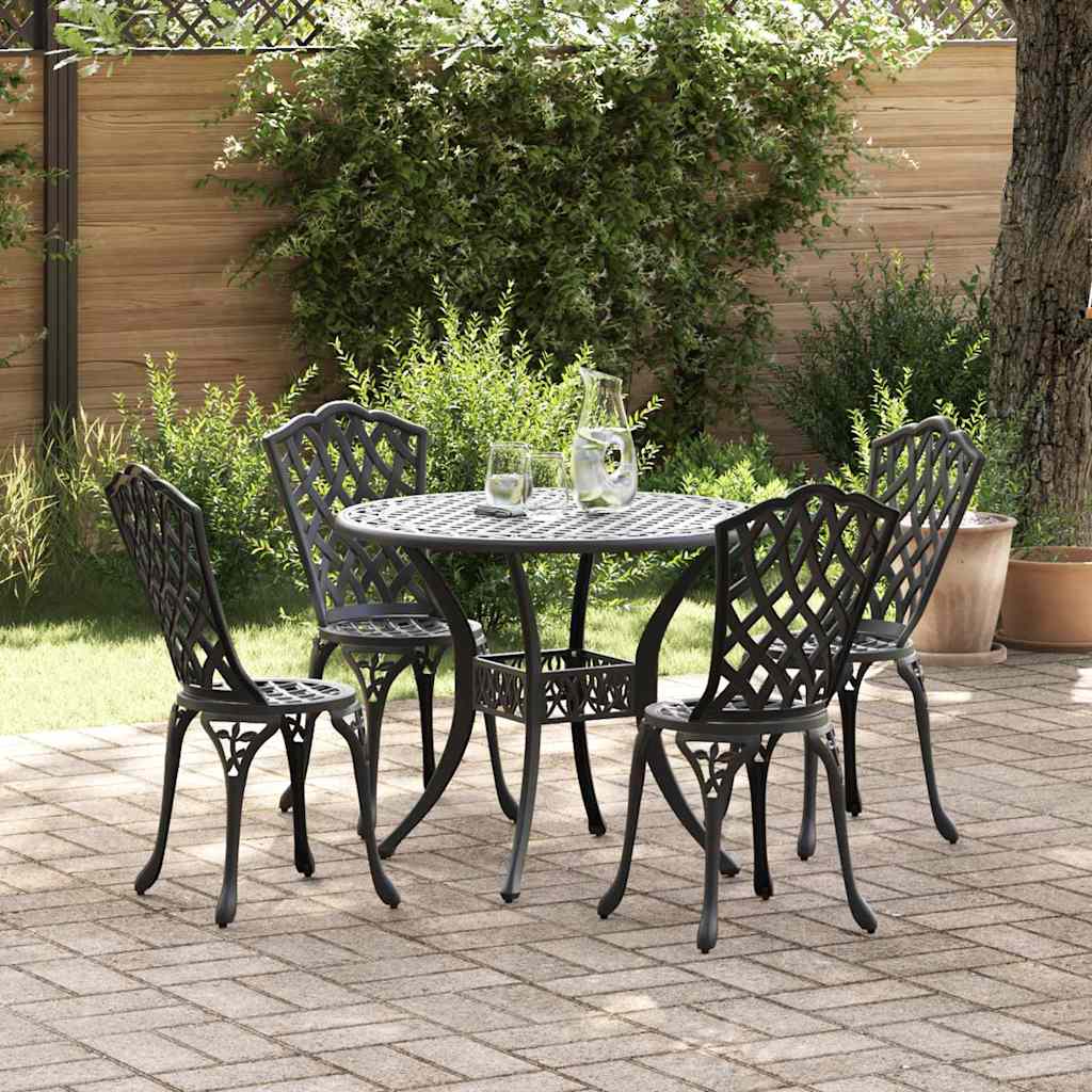 vidaXL Zestaw do jadalni w ogrodzie 5 pcs Czarny Aluminium