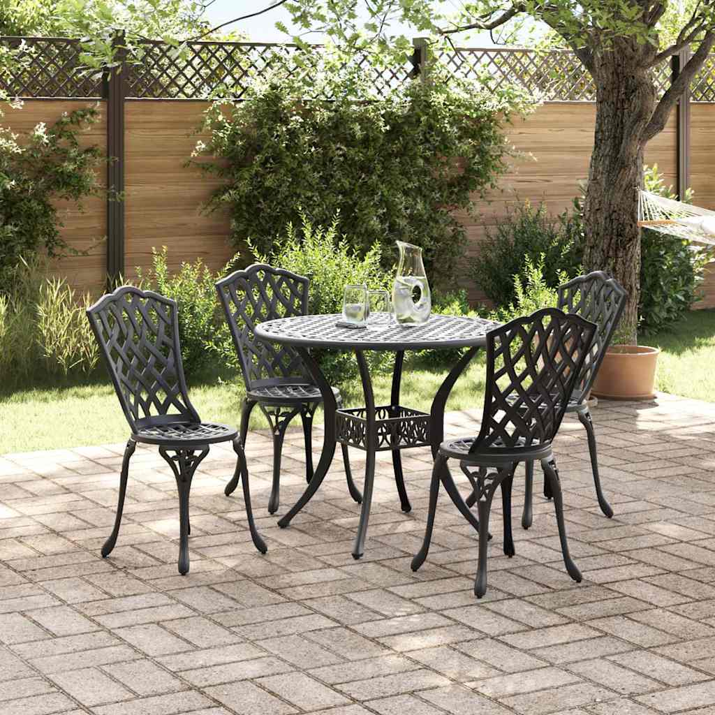 vidaXL Zestaw do jadalni w ogrodzie 5 pcs Czarny Aluminium