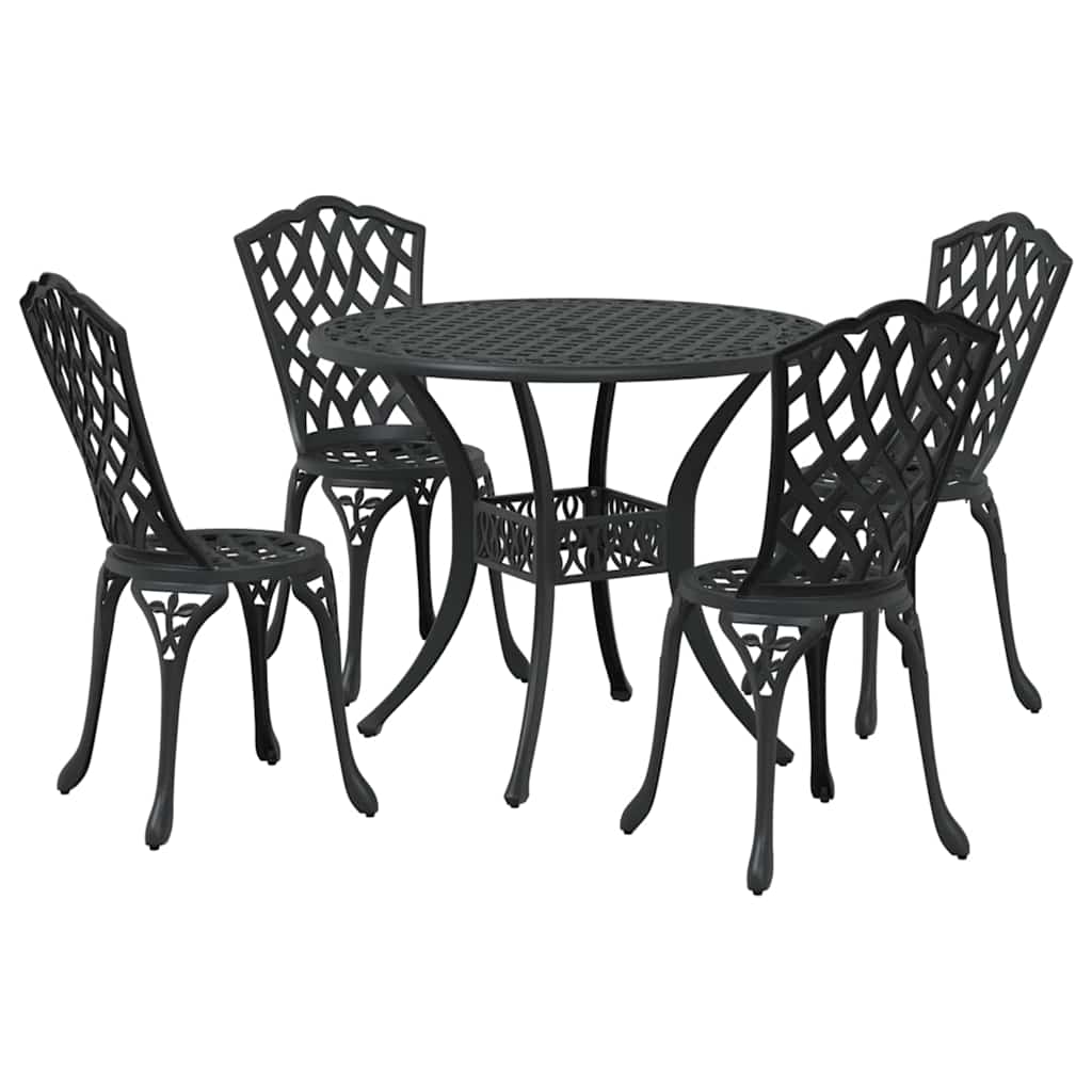 vidaXL Zestaw do jadalni w ogrodzie 5 pcs Czarny Aluminium