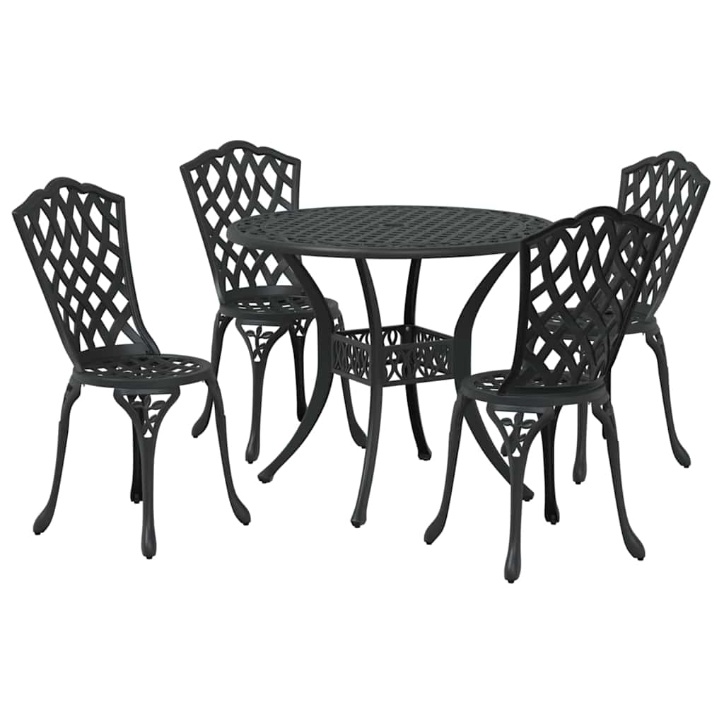 vidaXL Zestaw do jadalni w ogrodzie 5 pcs Czarny Aluminium