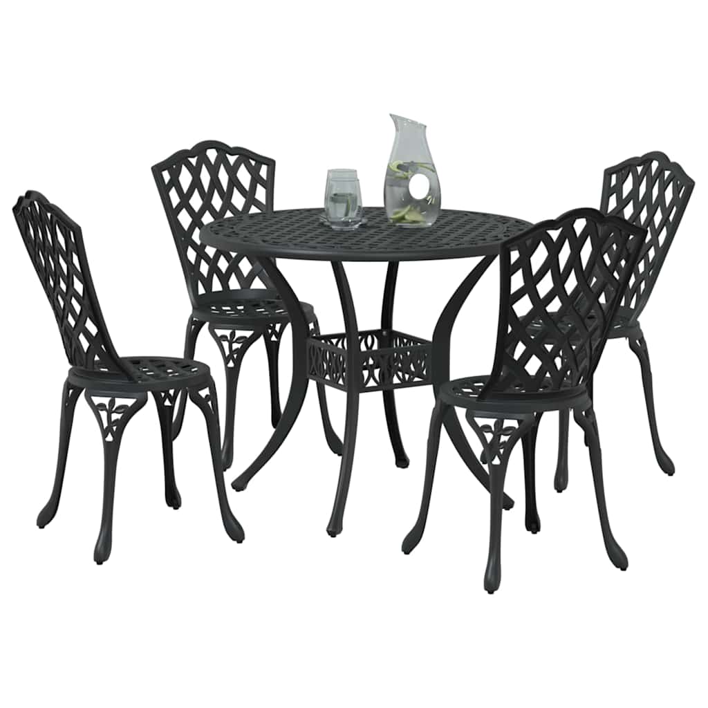 vidaXL Zestaw do jadalni w ogrodzie 5 pcs Czarny Aluminium