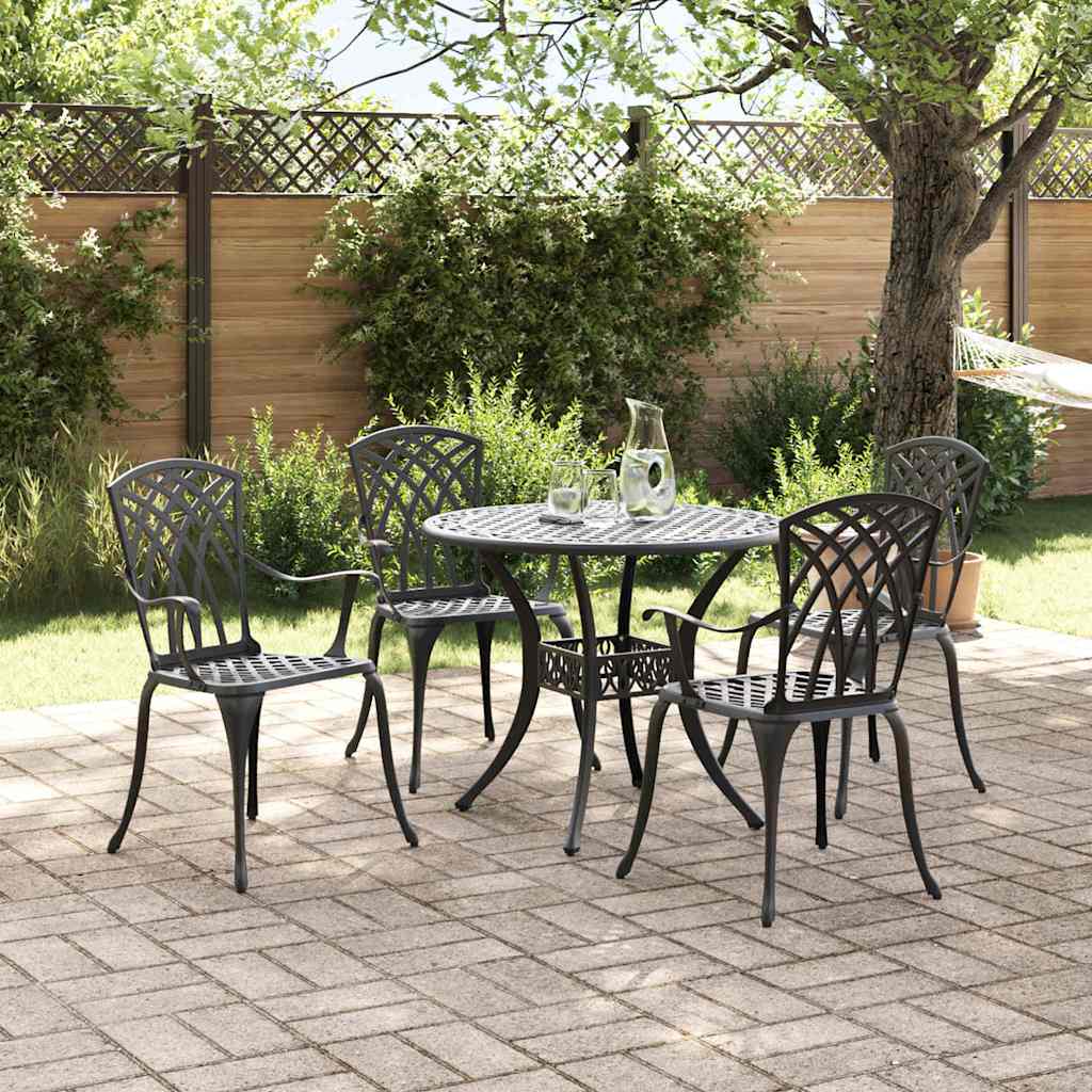 vidaXL Zestaw do jadalni w ogrodzie 5 pcs Czarny Aluminium
