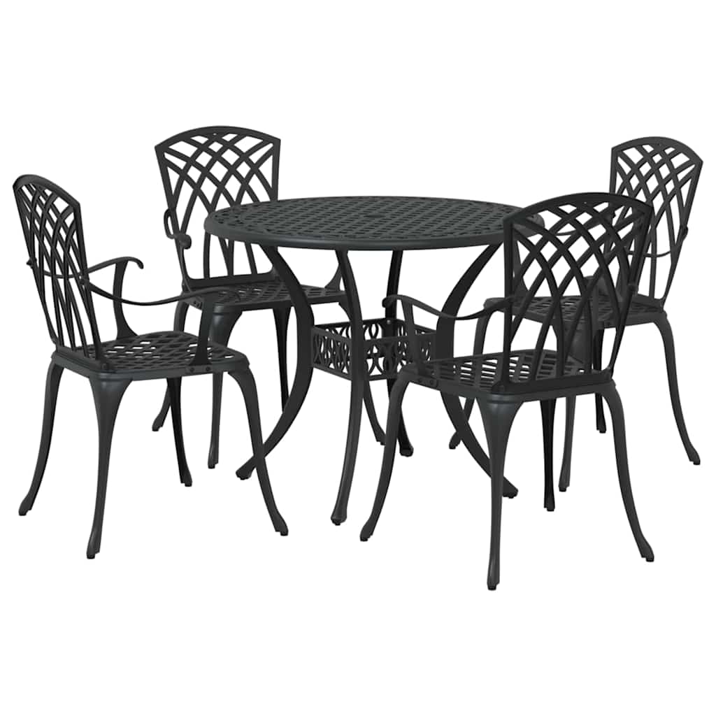 vidaXL Zestaw do jadalni w ogrodzie 5 pcs Czarny Aluminium