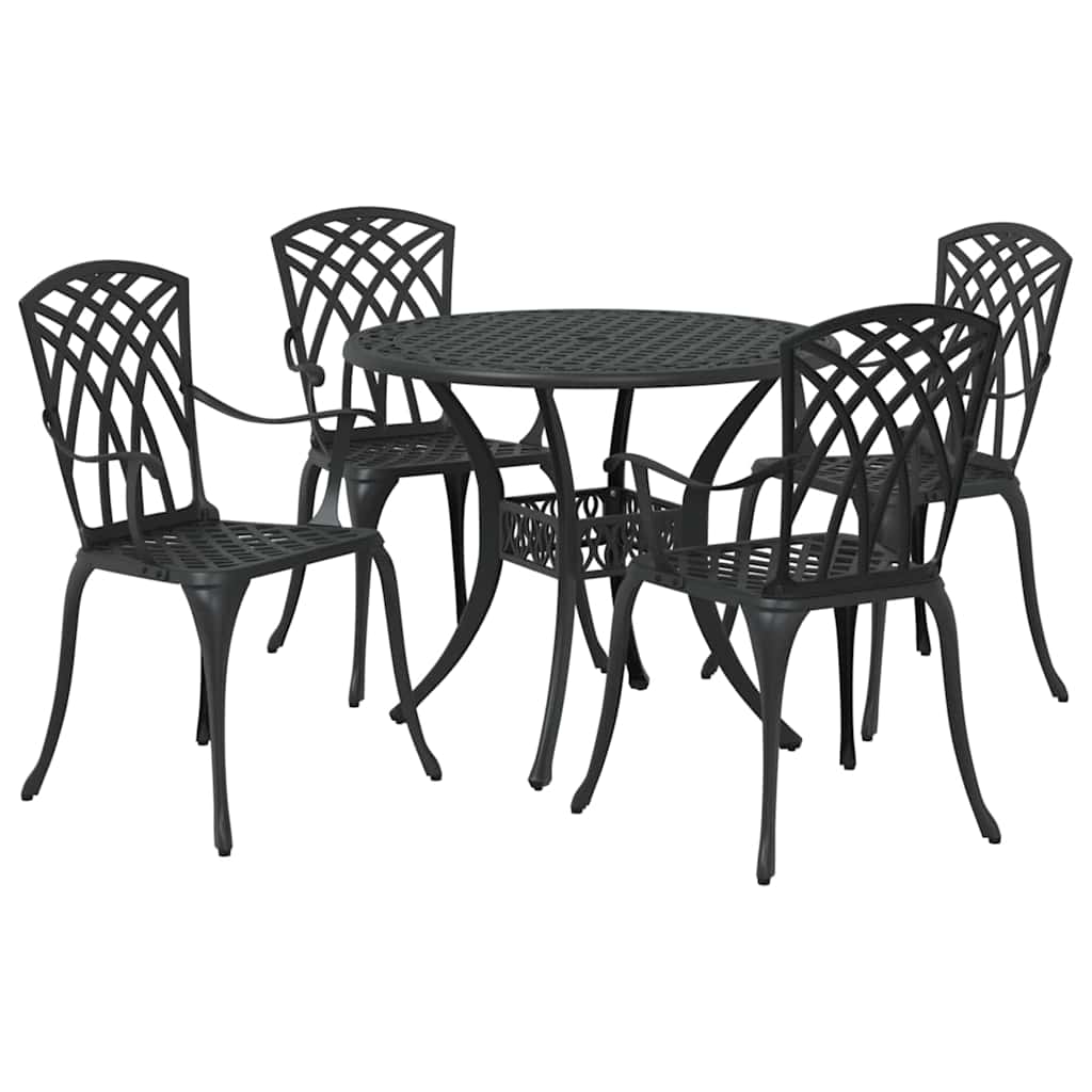 vidaXL Zestaw do jadalni w ogrodzie 5 pcs Czarny Aluminium