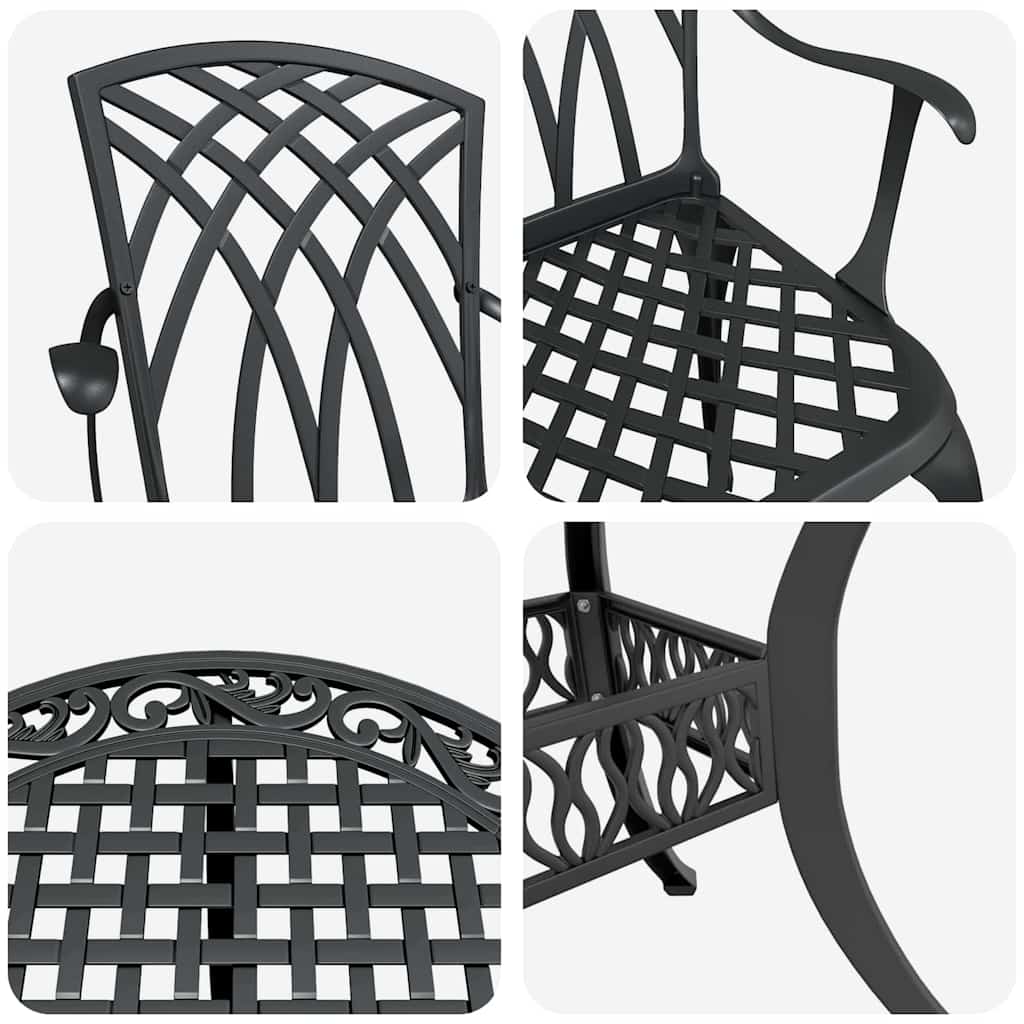 vidaXL Zestaw do jadalni w ogrodzie 7 pcs Czarny Aluminium