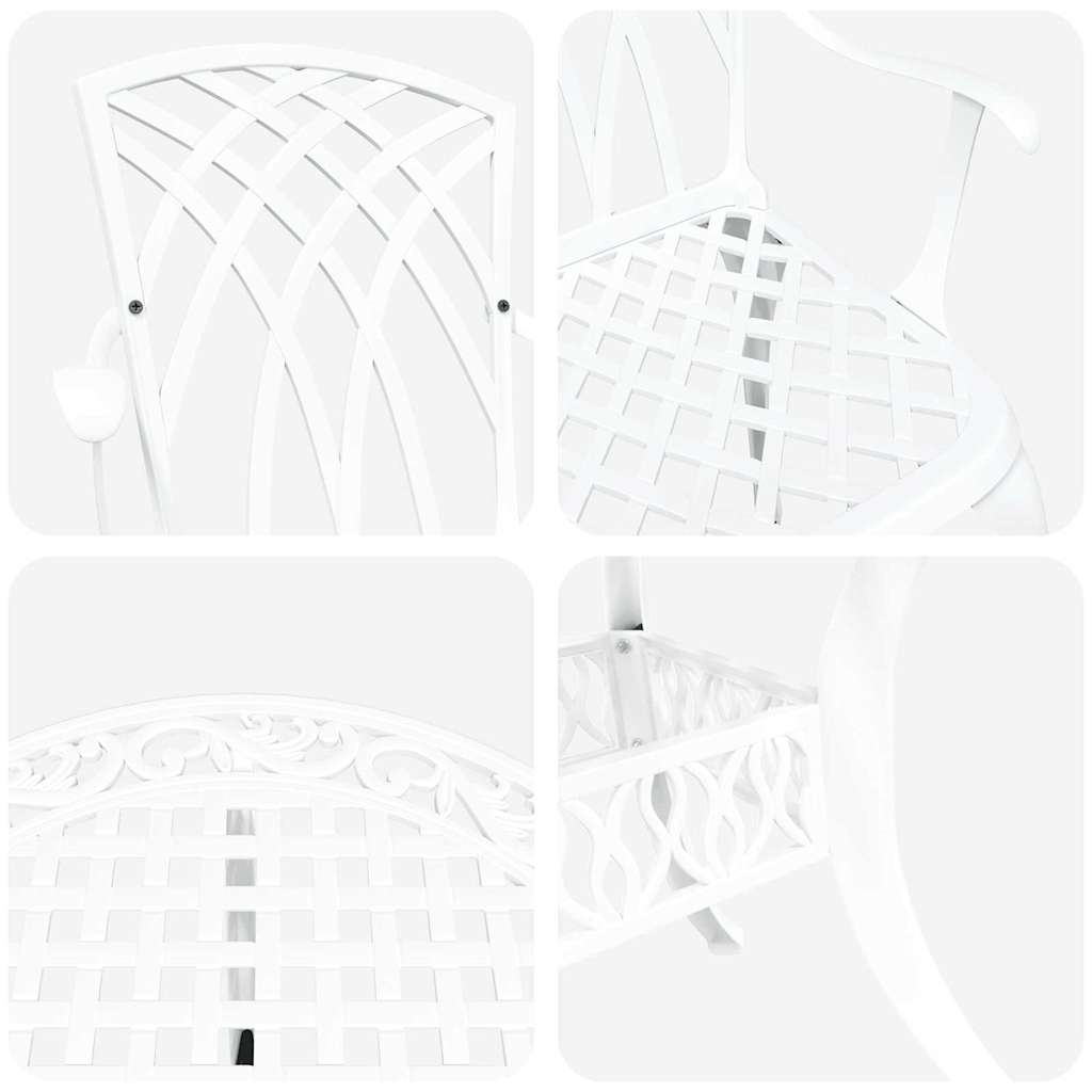 vidaXL Zestaw do jadalni w ogrodzie 7 pcs Biały Aluminium