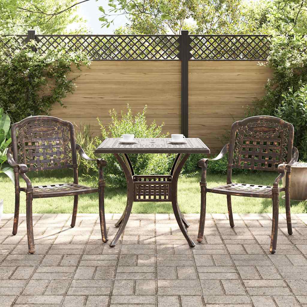 vidaXL Zestaw stołów ogrodowych 3 pcs kolor bronzu Aluminium odlewane