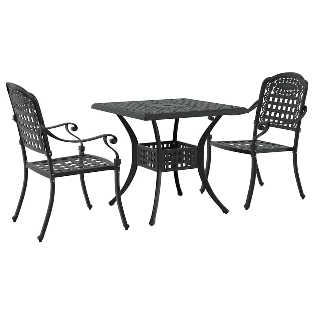 vidaXL Zestaw stołów ogrodowych 3 pcs Czarny Aluminium odlewane